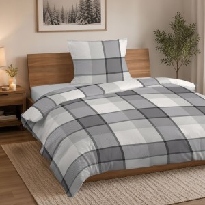 Pościel flanelowa 160x200 2X 70x80 100% bawełna KRATA
