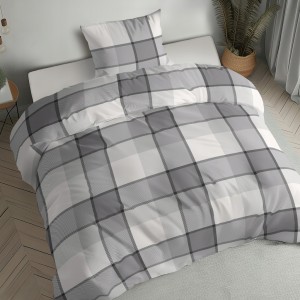 Pościel flanelowa 160x200 2X 70x80 100% bawełna KRATA
