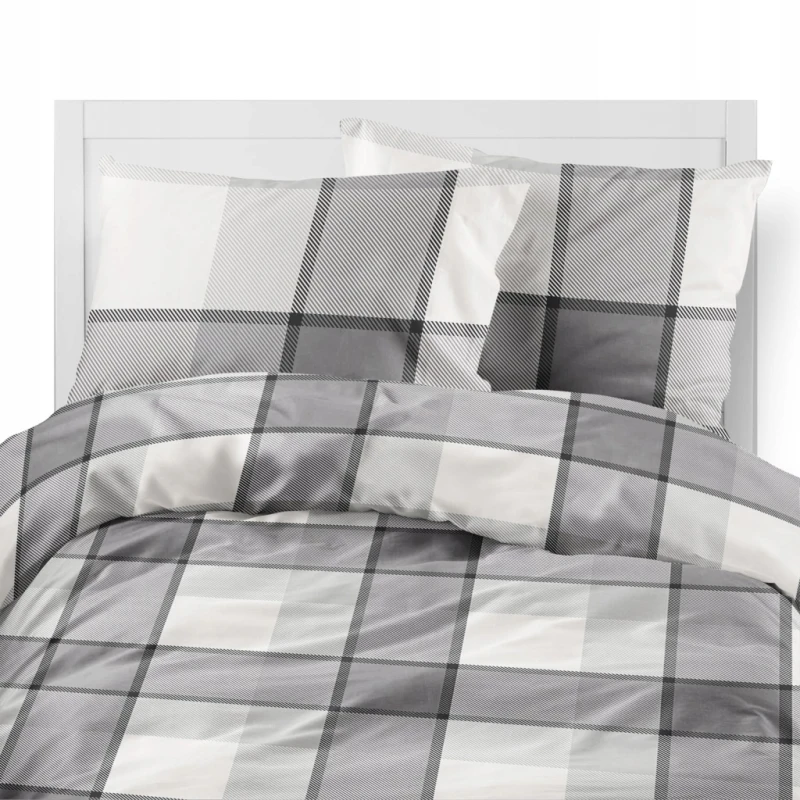 Pościel flanelowa 160x200 2X 70x80 100% bawełna KRATA