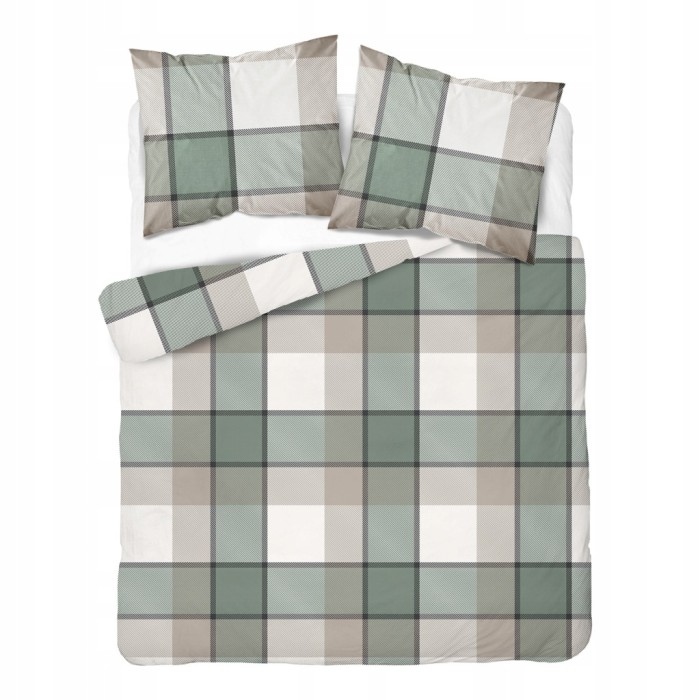 Pościel flanelowa 160x200 2X 70x80 100% bawełna KRATA