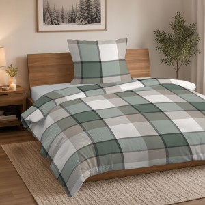 Pościel flanelowa 160x200 2X 70x80 100% bawełna KRATA