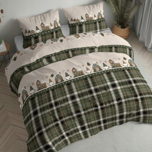 Pościel flanelowa 220x200 2X 70x80 ŚWIĄTECZNA SKRZATY 100% bawełna