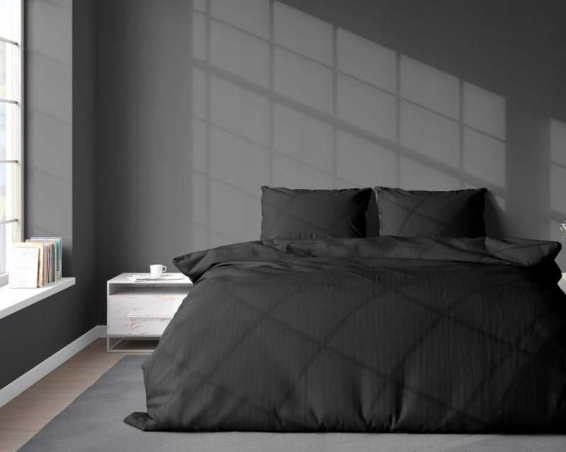 Pościel Detexpol PURE CZARNY, kołdra 220cmx200cm + 2x poduszka 70cmx80cm