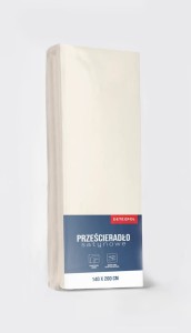 Prześcieradło satynowe z gumką 180cm x 200cm ECRU
