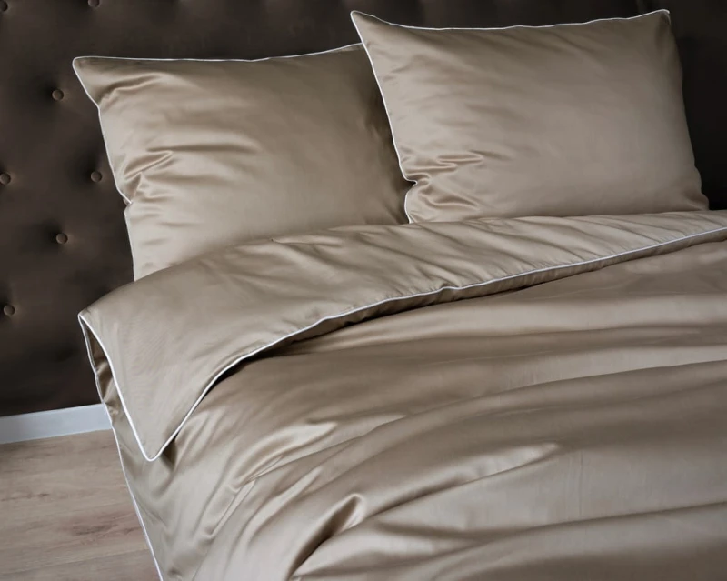 Pościel GŁADKA MAKOSATYNA kołdra 140cmx200cm + 1xpoduszka 70cmx80cm TAUPE