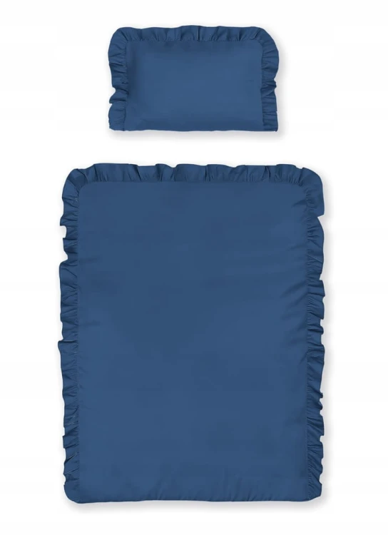 Pościel niemowlęca Bawełniana 90X120 cm Jednokolorowa z falbanką DENIM