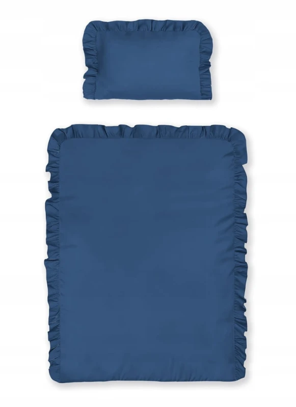 Pościel niemowlęca Bawełniana 100 x 135 cm Jednokolorowa z falbanką DENIM