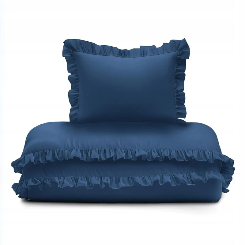 Pościel niemowlęca Bawełniana 100 x 135 cm Jednokolorowa z falbanką DENIM