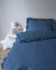 Pościel niemowlęca Bawełniana 100 x 135 cm Jednokolorowa z falbanką DENIM