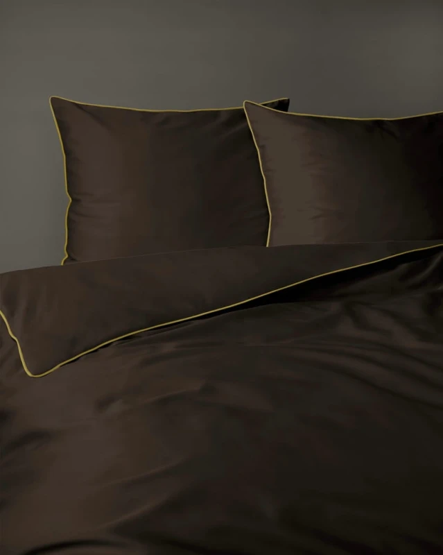 Pościel GŁADKA MAKOSATYNA kołdra 140cmx200cm+1x poduszka 70cmx80cm ESPRESSO