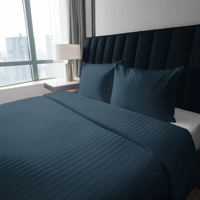 Pościel GŁADKA ADAMASZEK kołdra 140cmx200cm+1x poduszka 70cmx80cm DENIM