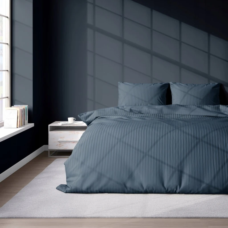 Pościel GŁADKA ADAMASZEK kołdra 140cmx200cm+1x poduszka 70cmx80cm DENIM