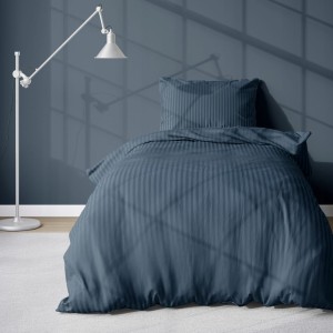 Pościel GŁADKA ADAMASZEK kołdra 140cmx200cm+1x poduszka 70cmx80cm DENIM