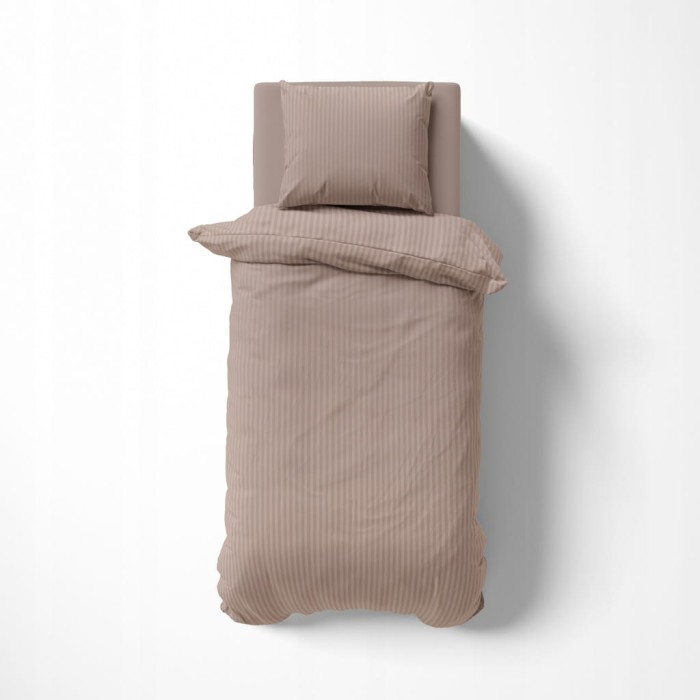 Pościel GŁADKA ADAMASZEK kołdra 140cmx200cm+1x poduszka 70cmx80cm TAUPE