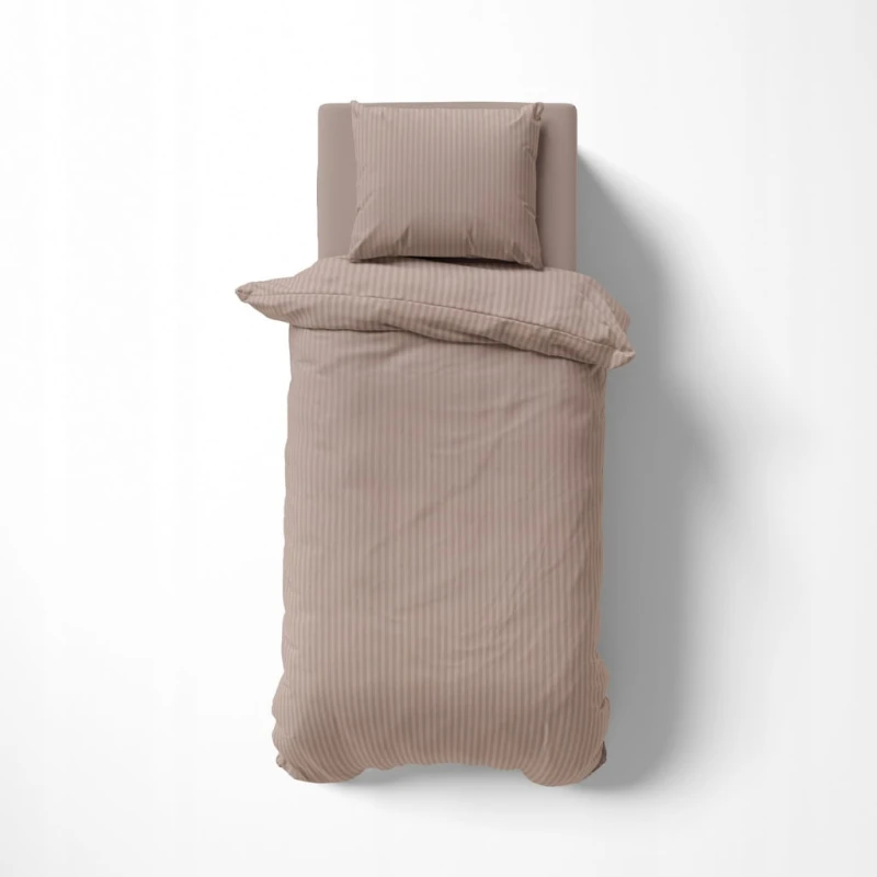 Pościel GŁADKA ADAMASZEK kołdra 140cmx200cm+1x poduszka 70cmx80cm TAUPE