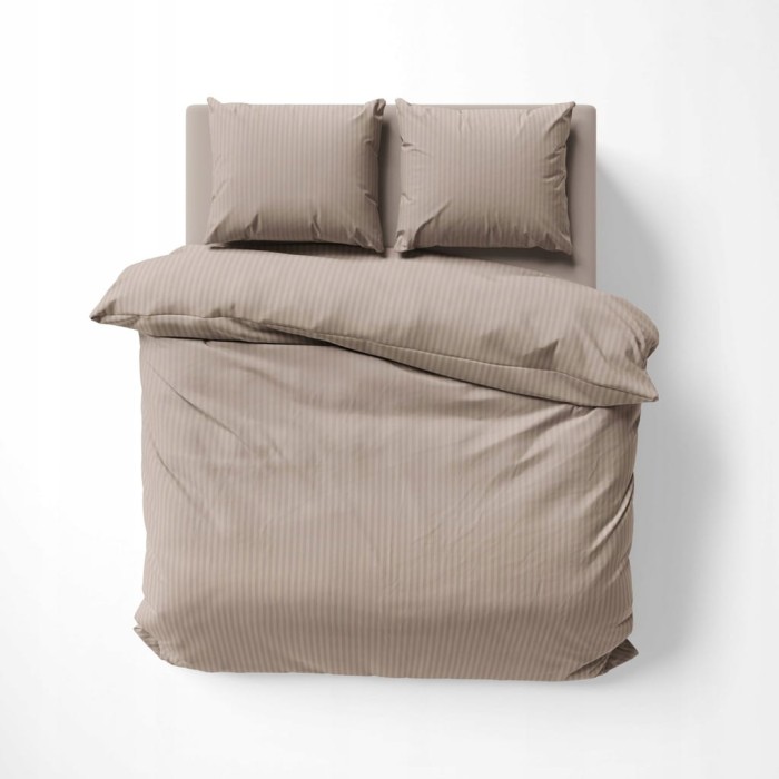 Pościel GŁADKA ADAMASZEK kołdra 140cmx200cm+1x poduszka 70cmx80cm TAUPE