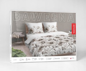 Pościel BAWEŁNA, kołdra 160cm x 200cm + 2x poduszka 70cm x 80cm KWIATY