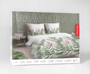 Pościel BAWEŁNA, kołdra 160cm x 200cm + 2x poduszka 70cm x 80cm KWIATY