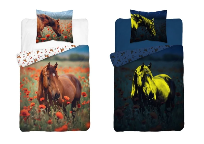 Pościel FLUO kołdra160cm x 200cm + 1 x poduszka 70cm x 80cm KOŃ
