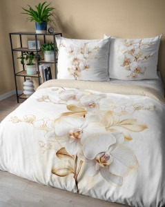 Pościel BAWEŁNA kołdra 220cm x 200cm + 2 x poduszka 70cm x 80cm KWIATY
