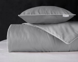 Pościel MAKOSATYNA kołdra 180cmx200cm + 2x poduszka 70cmx80cm JASNY SZARY