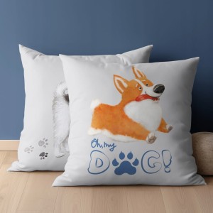 Poszewka Niemowlęca bawełniana 40 x 40cm PSIAKI ŁOBUZIAKI