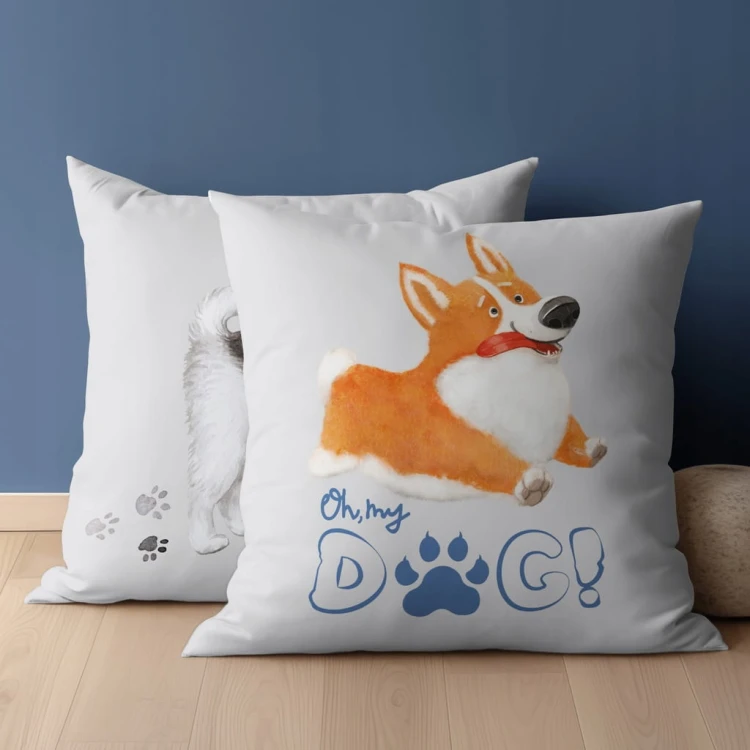 Poszewka Niemowlęca bawełniana 40 x 40cm PSIAKI ŁOBUZIAKI