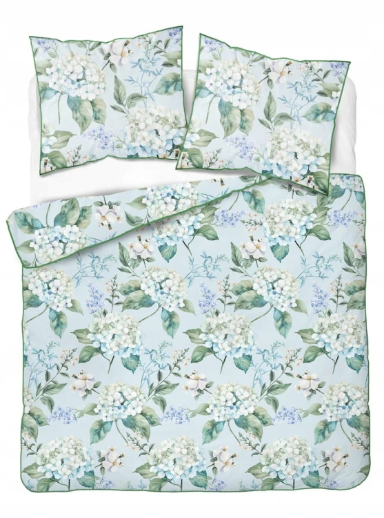 Pościel bawełniana 220x200 Perkal + 2x 70x80 Kwiaty Komplet Premium