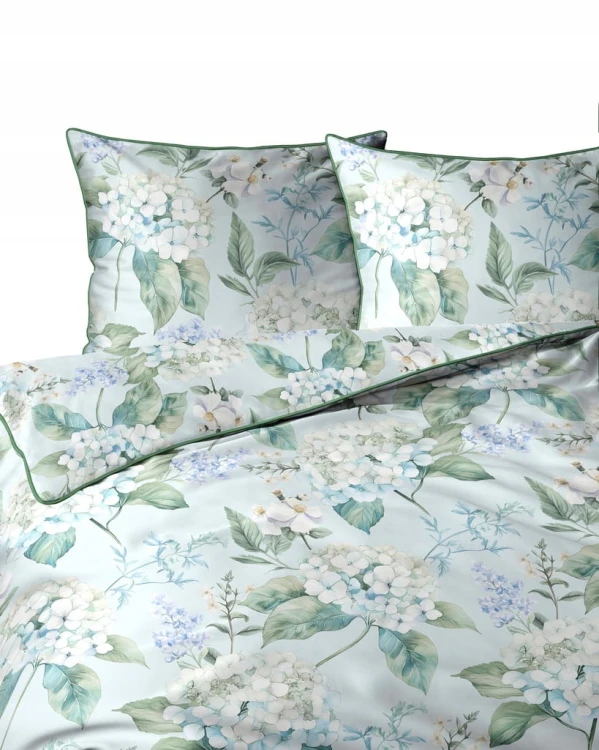 Pościel bawełniana 220x200 Perkal + 2x 70x80 Kwiaty Komplet Premium