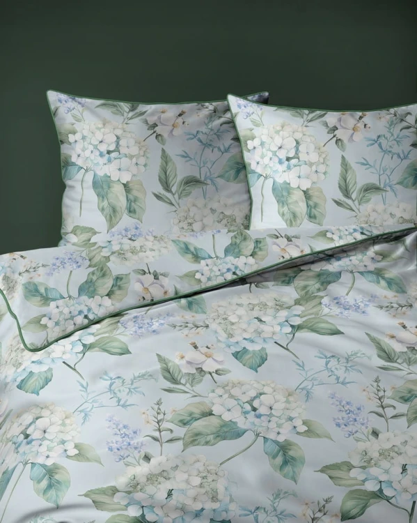 Pościel bawełniana 220x200 Perkal + 2x 70x80 Kwiaty Komplet Premium