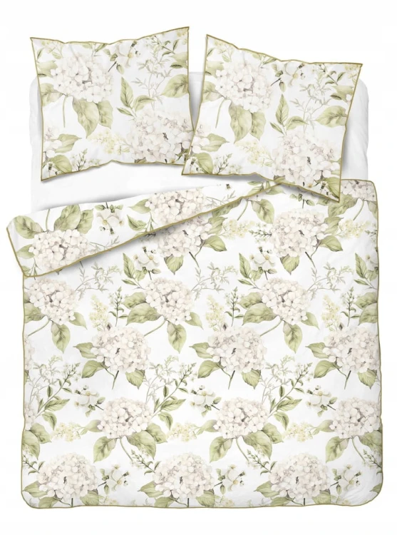 Pościel bawełniana 220x200 Perkal + 2x 70x80 Kwiaty Komplet Premium