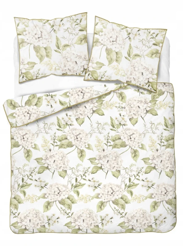Pościel bawełniana 220x200 Perkal + 2x 70x80 Kwiaty Komplet Premium