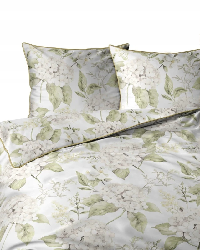 Pościel bawełniana 220x200 Perkal + 2x 70x80 Kwiaty Komplet Premium