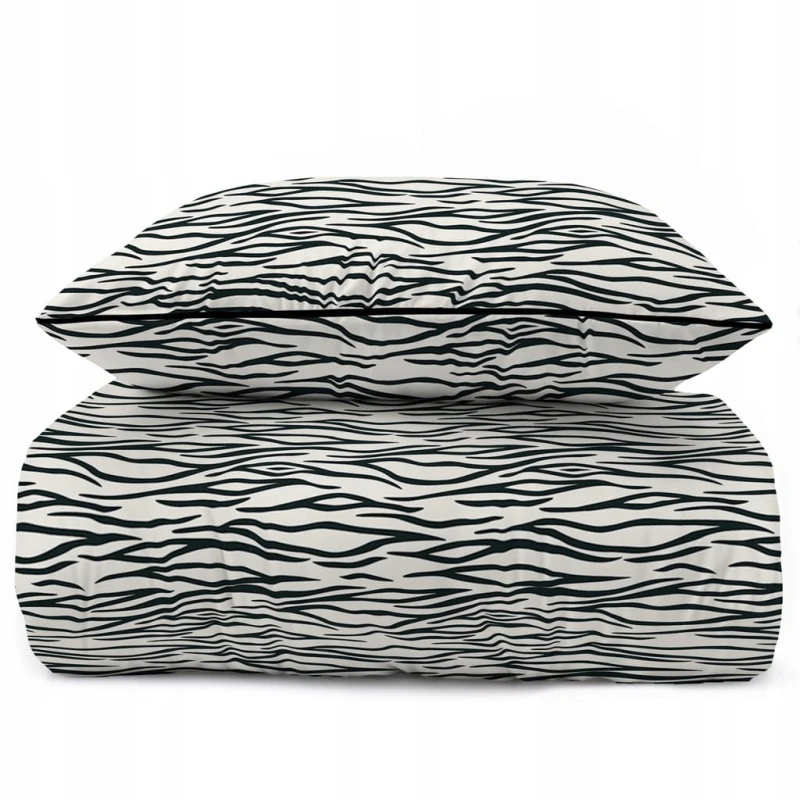 Pościel bawełniana perkal 220x200 + 2x 70x80 komplet premium wzór zebra