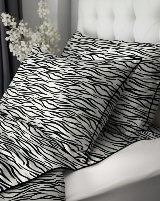 Pościel bawełna, Perkal, kołdra 160cmx200cm + 2x poduszka70cmx80cm, zebra