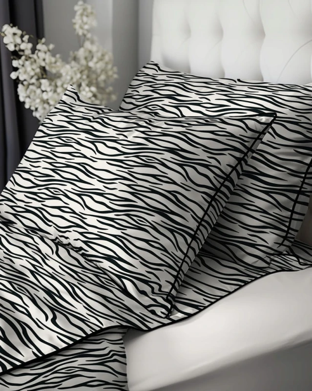 Pościel bawełna, Perkal, kołdra 160cmx200cm + 2x poduszka70cmx80cm, zebra