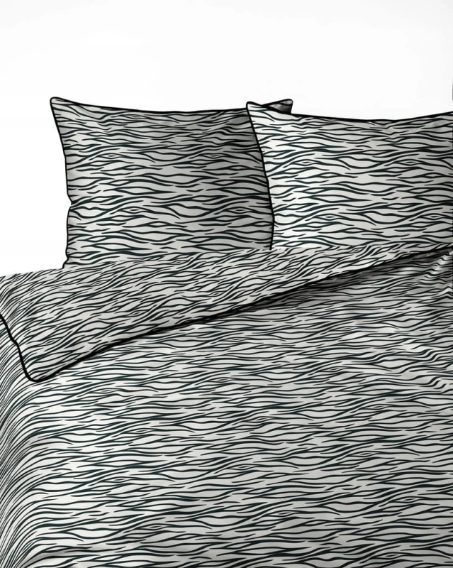 Pościel bawełna, Perkal, kołdra 160cmx200cm + 2x poduszka70cmx80cm, zebra