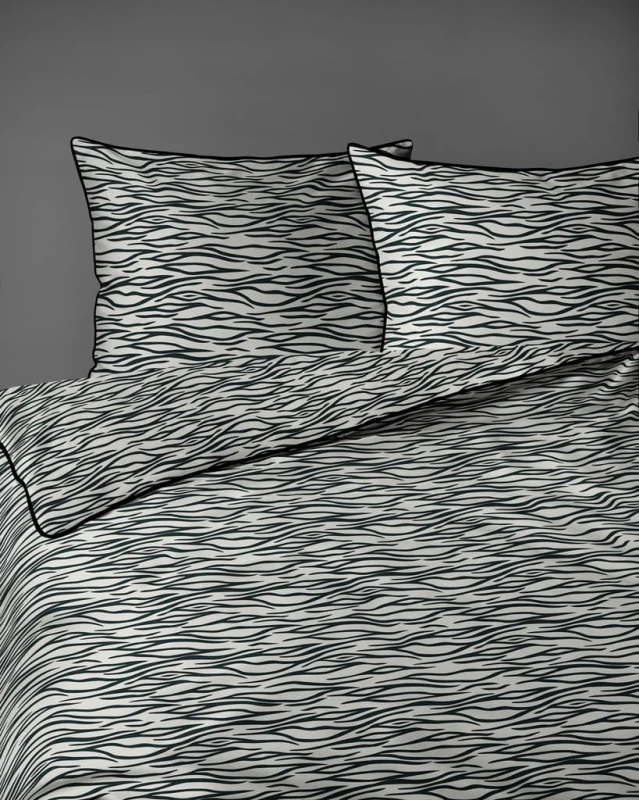 Pościel bawełna, Perkal, kołdra 160cmx200cm + 2x poduszka70cmx80cm, zebra