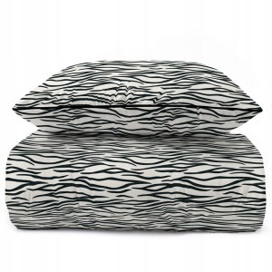 Pościel bawełna, Perkal, kołdra 160cmx200cm + 2x poduszka70cmx80cm, zebra