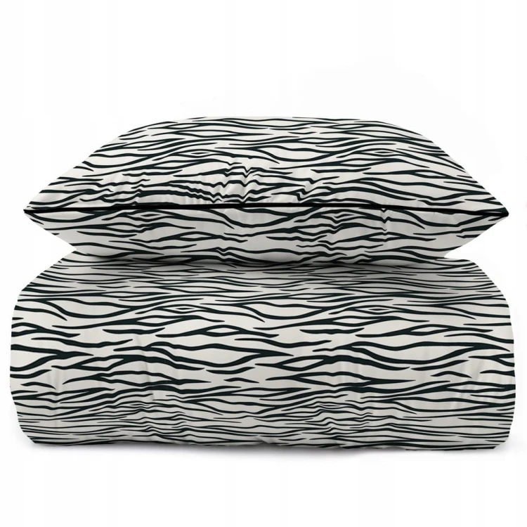 Pościel bawełna, Perkal, kołdra 160cmx200cm + 2x poduszka70cmx80cm, zebra