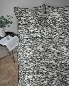 Pościel bawełna, Perkal, kołdra 160cmx200cm + 2x poduszka70cmx80cm, zebra
