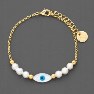 Bransoletka z perłą Shell | Elegancka, pozłacana | YVON B00348 + pudełko