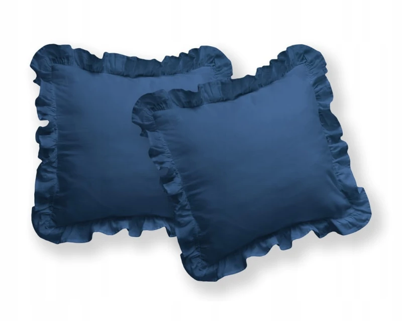 Pościel 140x200 z falbanką DENIM + 1xposzewka 70x80, gładka bawełna
