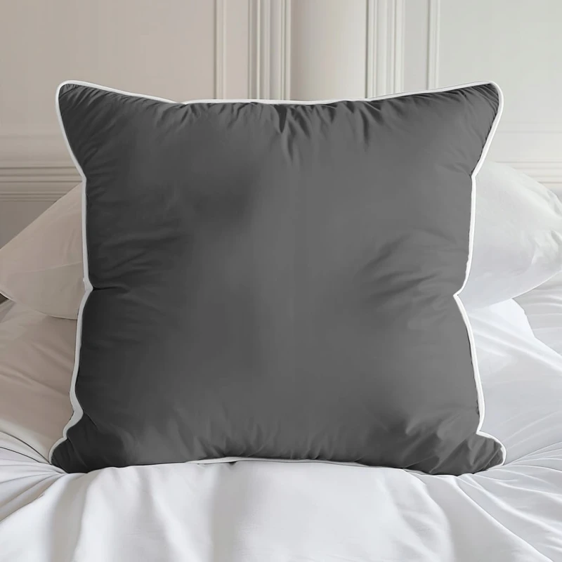 Pościel premium makosatyna 140x200 + 70x80 ciemnoszara bawełna 100%