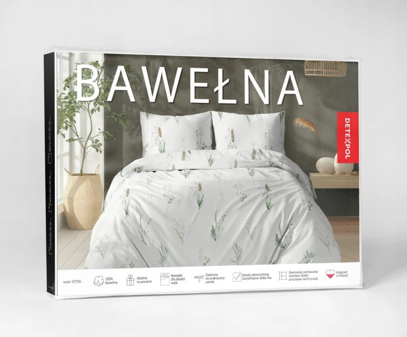 Pościel Bawełniana 160x200 + 2x70x80 Komplet 3cz 100% Bawełna