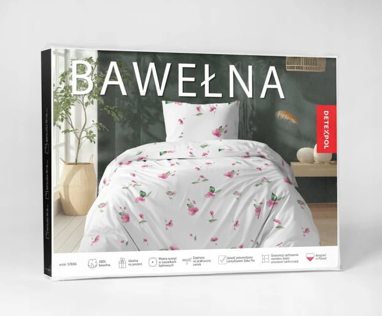 Pościel Bawełniana 160x200 + 2x70x80 Komplet 3cz 100% Bawełna